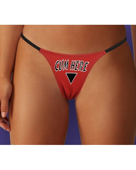 CUM HERE Thong, Slut clothing, cuckolding, hotwife panties,