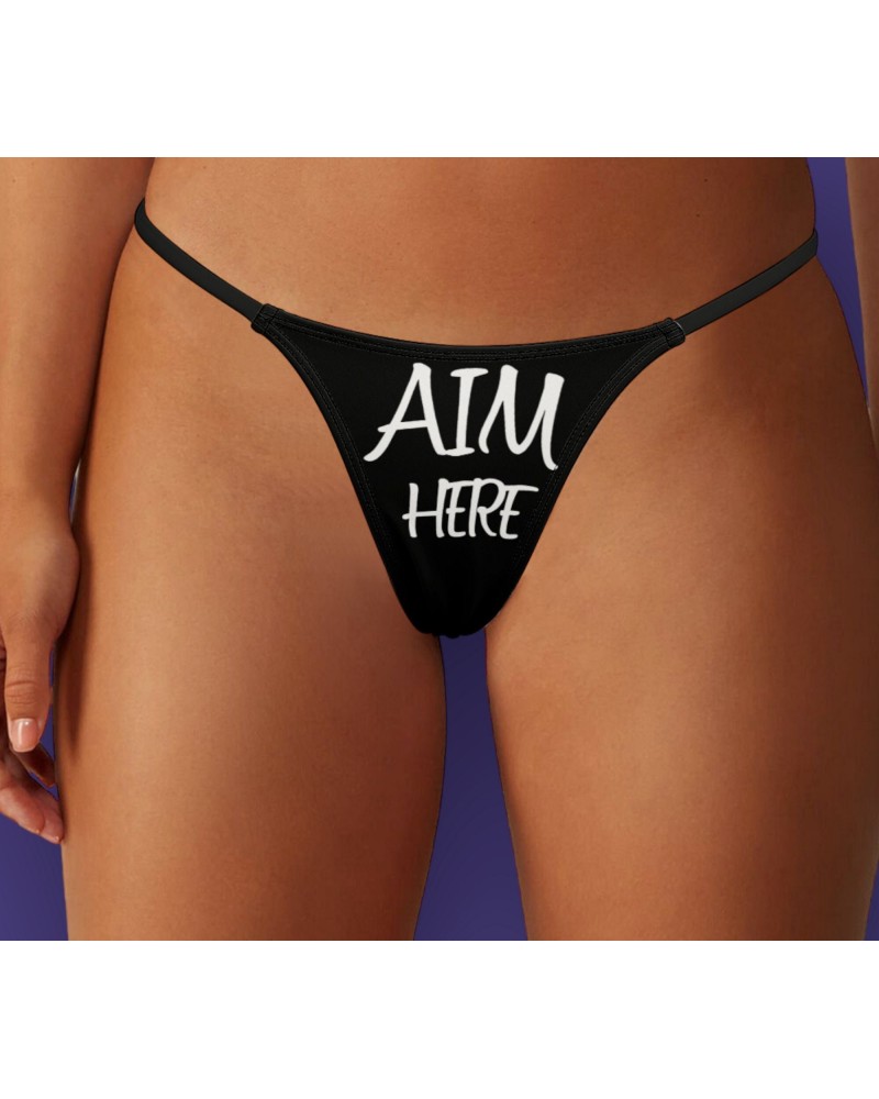 AIM HERE Thong, Slut clothing, cuckolding, hotwife panties,