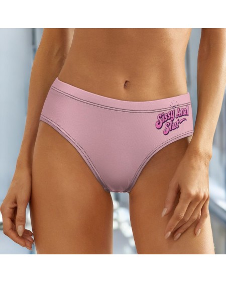 Pink Sissy Anal Slut High-Waist Panties – Feminization Underwear for Sissy, Femboy & Crossdresser Roleplay
