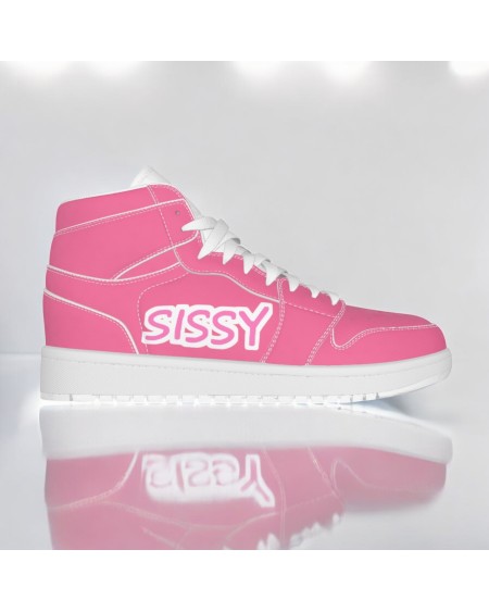 Pink Sissy High-Top Sneakers – Feminization Training Shoes for Roleplay & Fetish Fashion  Ce titre :