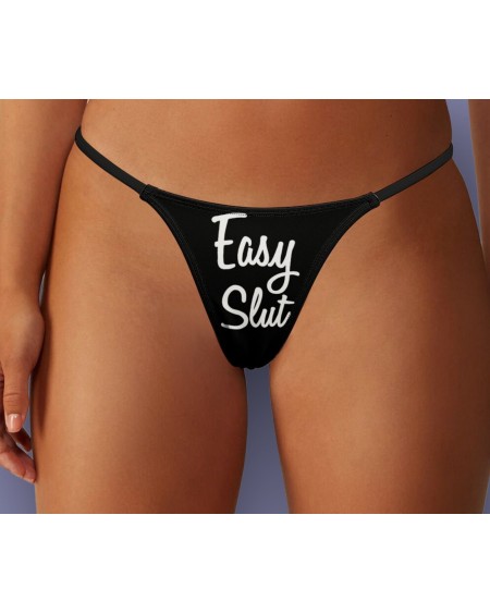 EASY SLUT Thong, Slut clothing, cuckolding, hotwife panties,