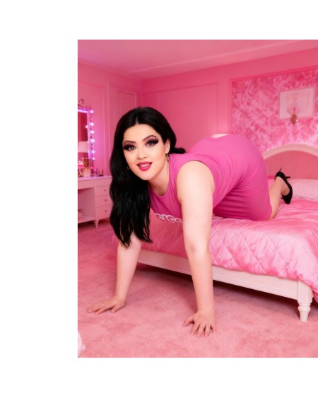 SISSY Pink Bodycon Dress Fetish – Sleeveless Midi Dress for Sissy Submissive Lifestyle