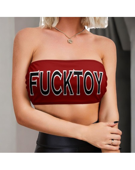 Fuck Toy Tube Top Fetish Bandeau Top – Custom Text Erotic Crop Top BDSM Humiliation Hotwife Fetishwear