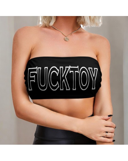 Fuck Toy Tube Top Fetish Bandeau Top – Custom Text Erotic Crop Top BDSM Humiliation Hotwife Fetishwear