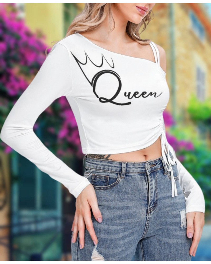 QUEEN OF SPADES One - Shoulder Blouse, top queen off spades,