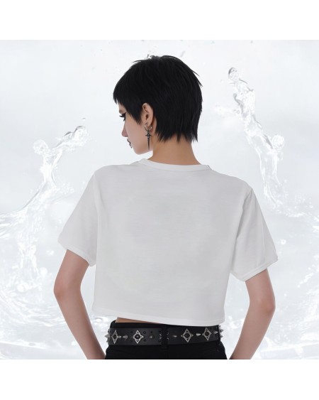 Femboy Crop Top Shirt – Feminine Androgynous Athletic Top, Gender Fluid Activewear Tee