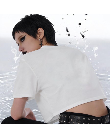 Femboy Crop Top Shirt – Feminine Androgynous Athletic Top, Gender Fluid Activewear Tee