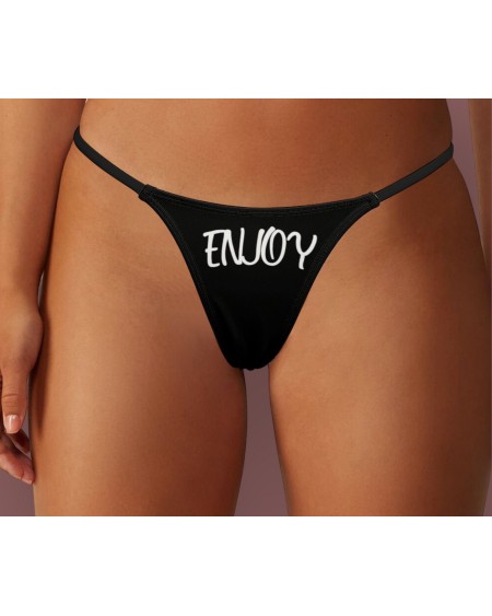 ENJOY Thong, slut clothing, cuckolding, hotwife panties,