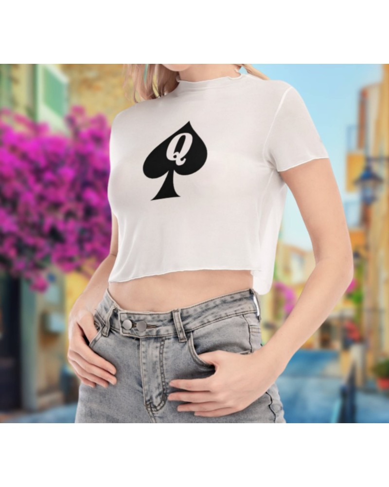 Transparent Crop top QUEEN OF SPADES, queen off spades