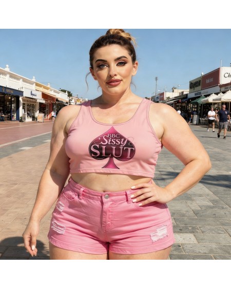 BBC Sissy Slut Crop Top Pink – Fetish Clubwear Top