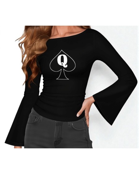 Queen of Spades Top QOS Fetish Long Sleeve XS-5XL