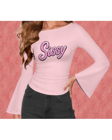 Pink Sissy Top Long Sleeve Fetish Clubwear XS-5XL