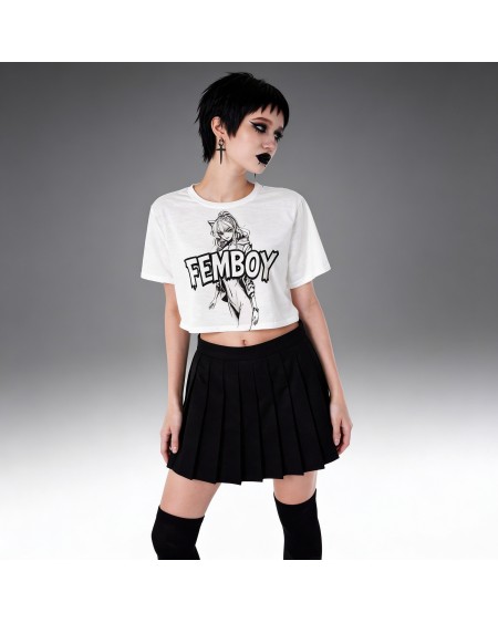 Femboy Crop Top Anime Aesthetic Shirt Softboy Outfit
