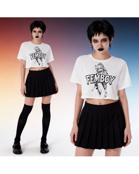 Femboy Crop Top Anime Aesthetic Shirt Softboy Outfit