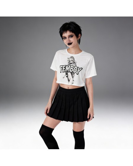 Femboy Crop Top Anime Aesthetic Shirt Softboy Outfit