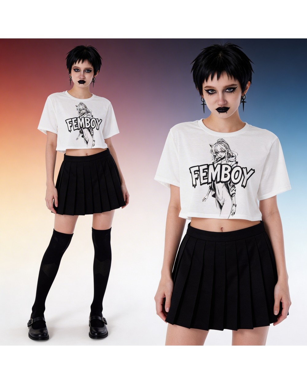 Femboy Crop Top Anime Aesthetic Shirt Softboy Outfit