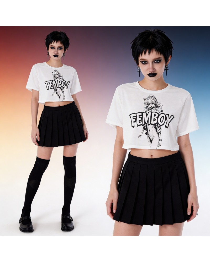 Femboy Crop Top Anime Aesthetic Shirt Softboy Outfit