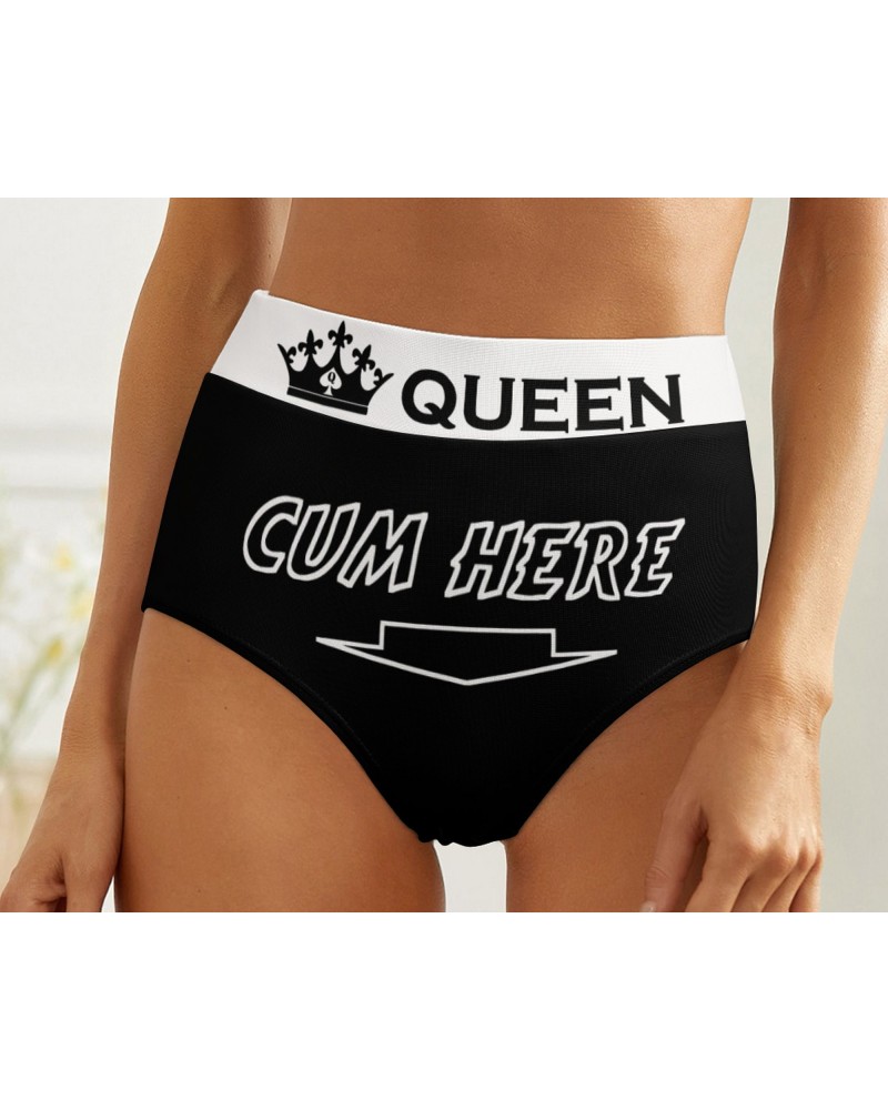 CUM HERE QOS Panties, queen of spades slut clothing,