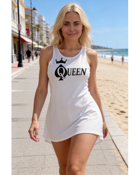 Queen of Spades White Mini Dress Sexy QOS Outfit