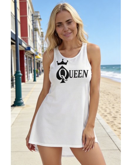 Queen of Spades White Mini Dress Sexy QOS Outfit