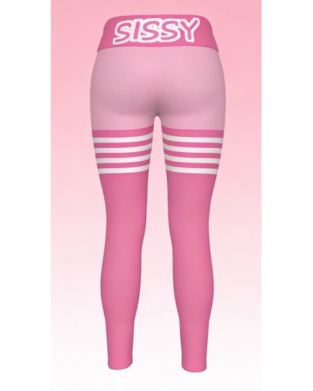 Pink Sissy Leggings High Waist Soft Stretch Feminine Pants XS-6XL