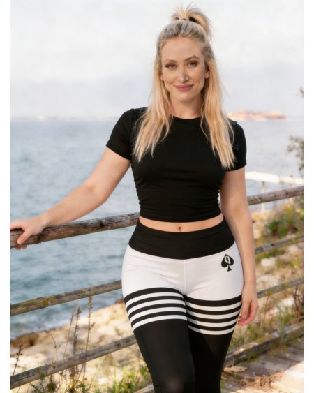 Queen of Spades Leggings High Waist Black White S-6XL