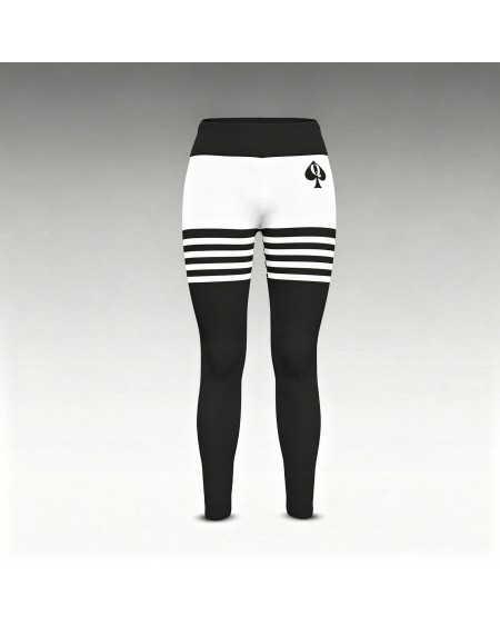 Queen of Spades Leggings High Waist Black White S-6XL