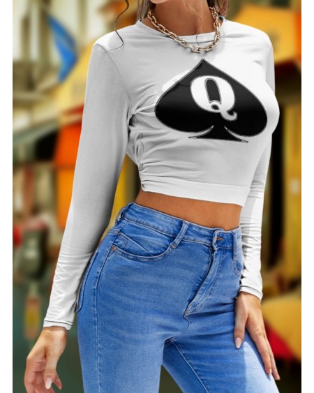 Croc Top QUEEN OF SPADES long sleeve, hotwife t - shirt,