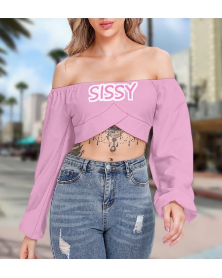 SISSY Cropped Tube Top With Long Sleeve, 12 Colors, tshirt,
