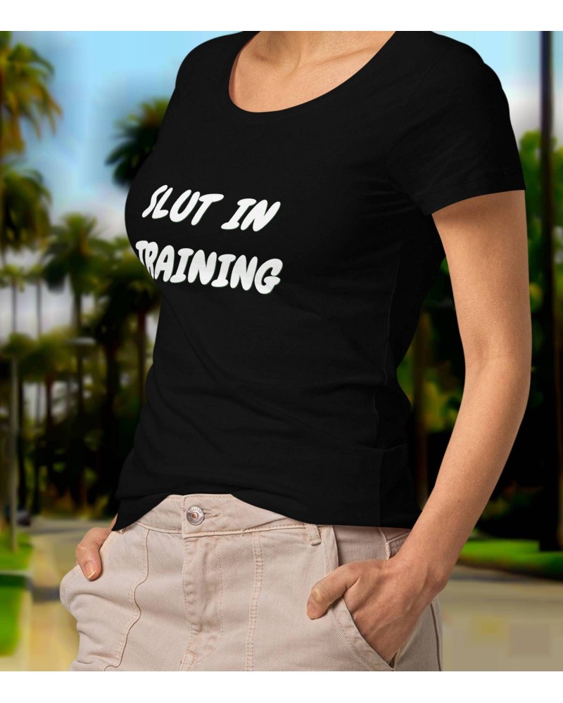 T - Shirt SLUT in TRAINING white, beige, green, salmon,