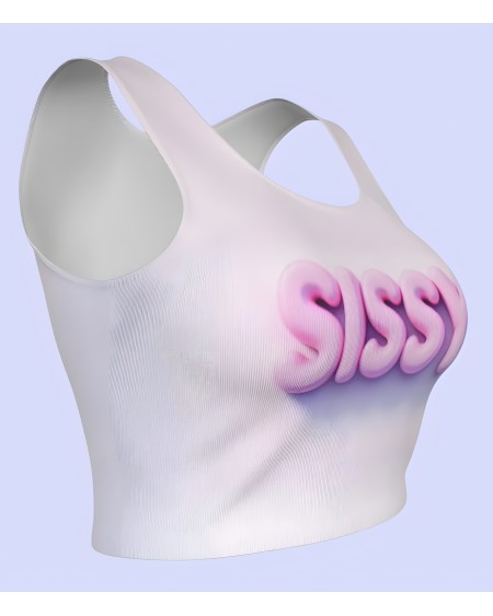 Sissy Crop Top Pink Fetishwear Femboy Tank Top S-5XL