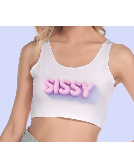Sissy Crop Top Pink Fetishwear Femboy Tank Top S-5XL