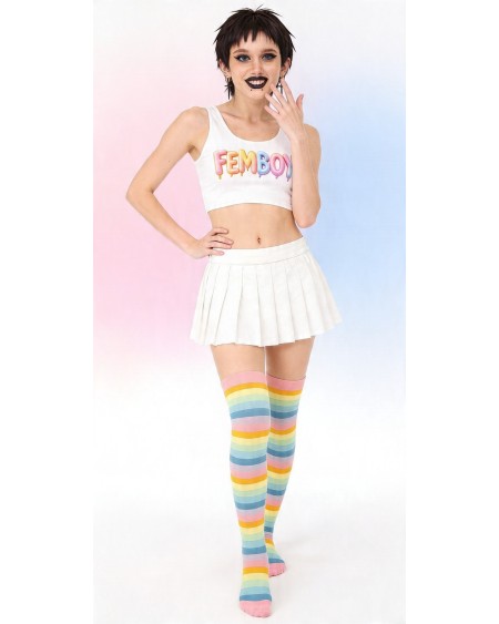 Femboy Crop Top Rainbow – Sissy Fetishwear Top