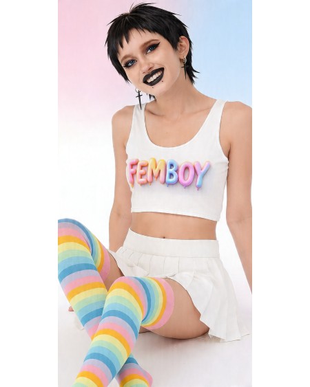 Femboy Crop Top Rainbow – Sissy Fetishwear Top
