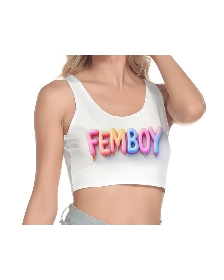 Femboy Crop Top Rainbow – Sissy Fetishwear Top