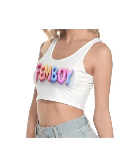 Femboy Crop Top Rainbow – Sissy Fetishwear Top