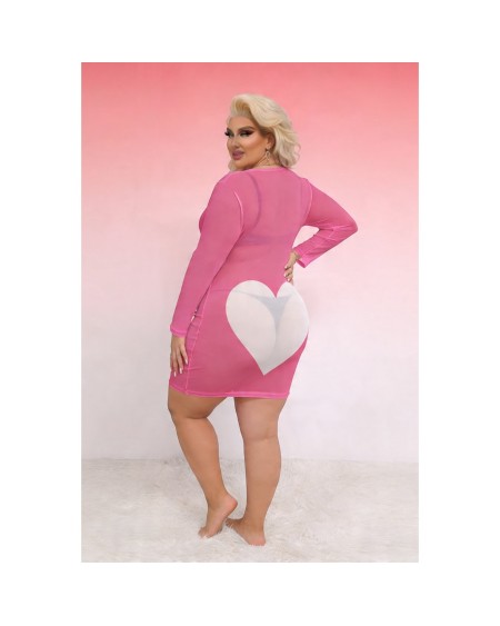 Pink Sheer Sissy Dress Transparent Mesh Fetish L-4XL