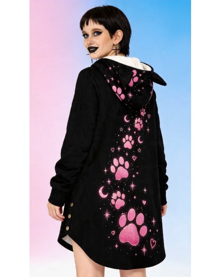 Femboy Cat Hoodie Kawaii Pink Black Cat Ears Hoodie