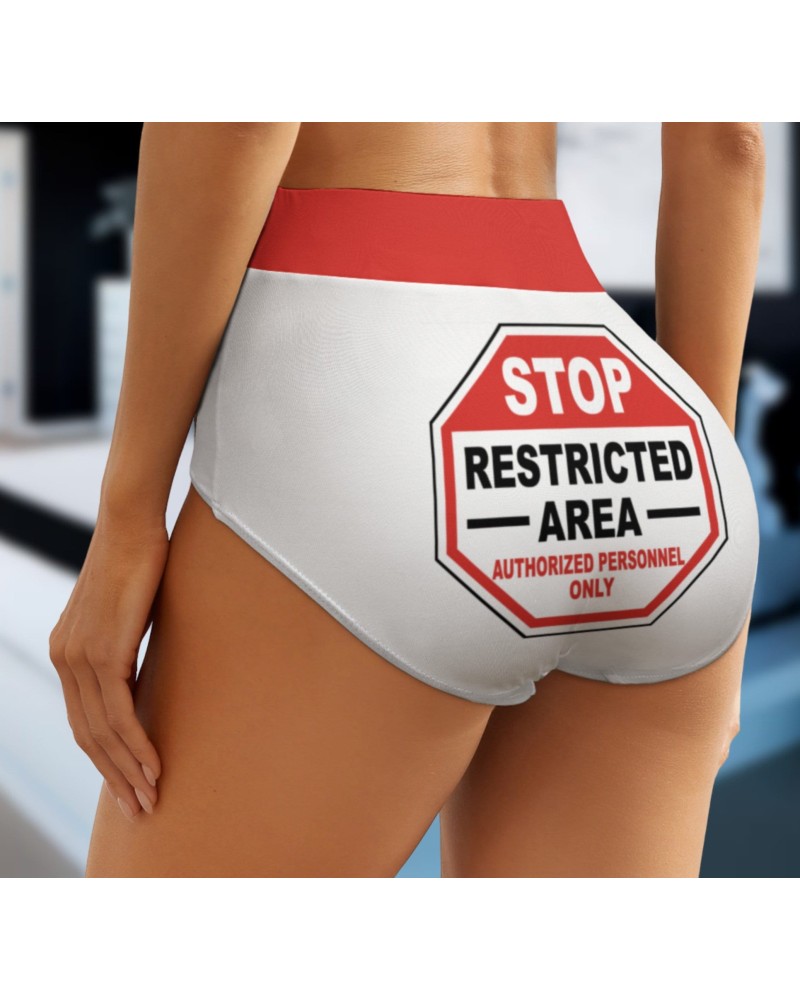 Panties STOP RESTRICTED AREA, Slut clothing, cuckolding,