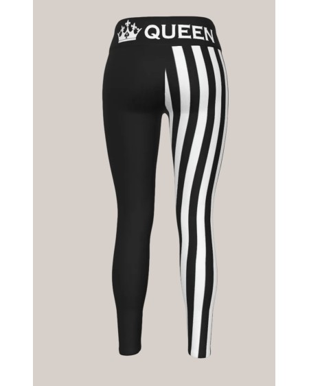 qos striped leggings sexy fetish wear black white design