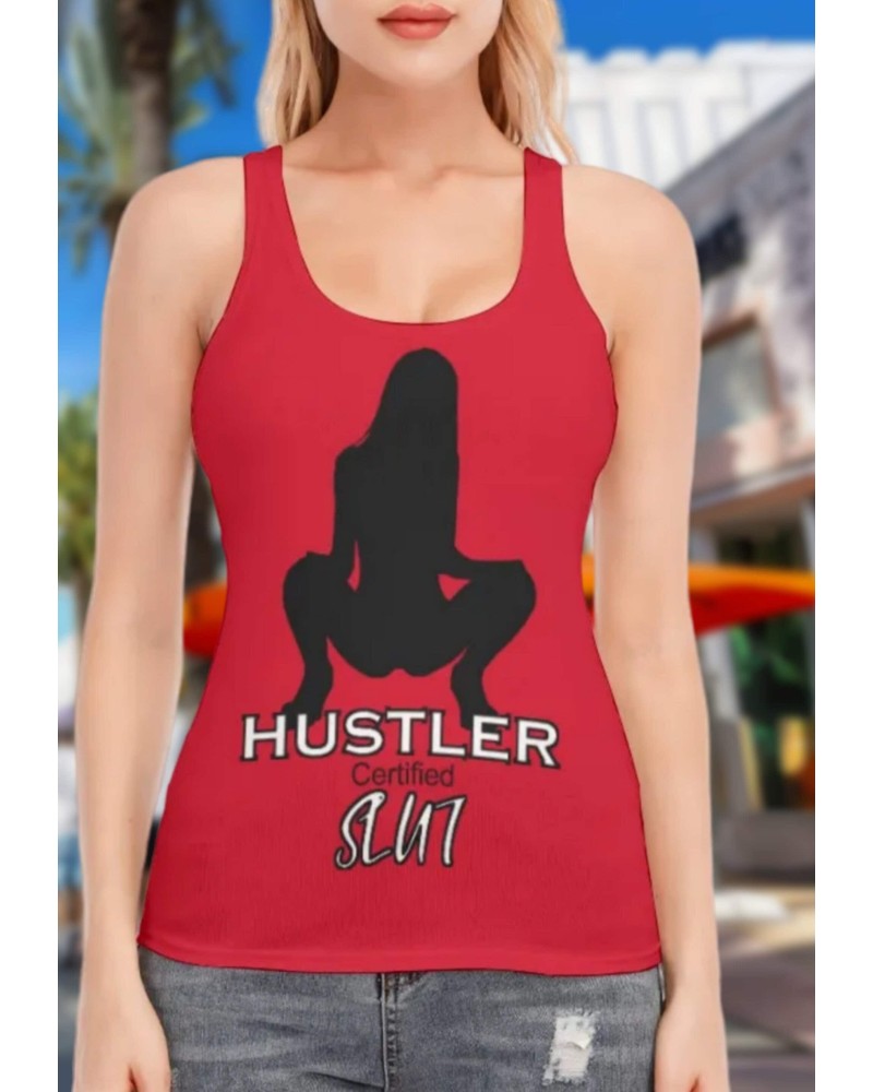 HUSTLER CERTIFIED SLUT Racer Vest, Naughty t shirt, qos t -