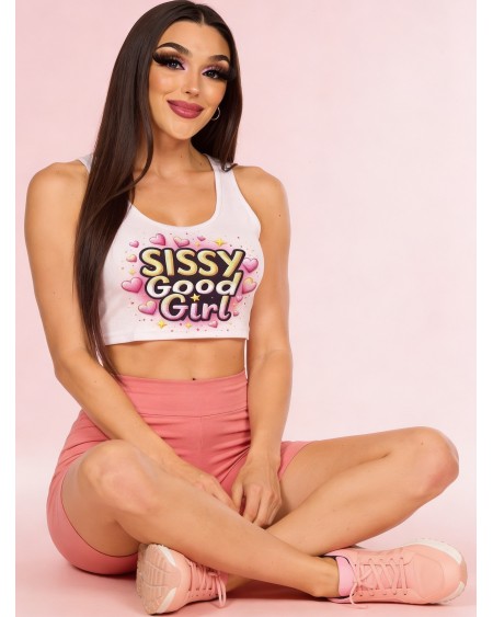 Sissy Good Girl Crop Top Pink Femboy Shirt S-5XL