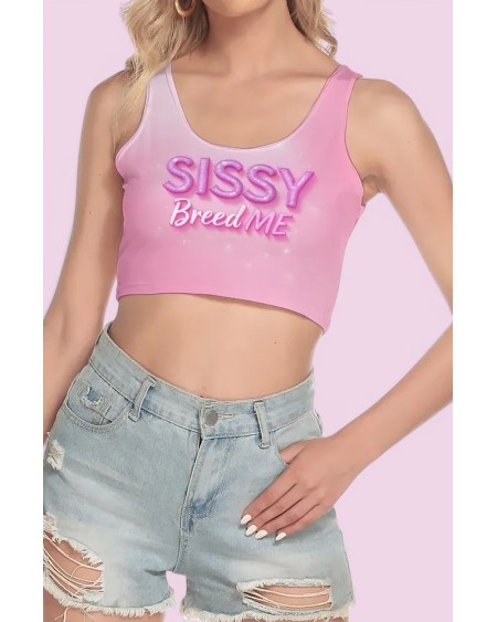 Sissy Breed Me Pink Crop Top S-5XL Fetish Femboy Shirt