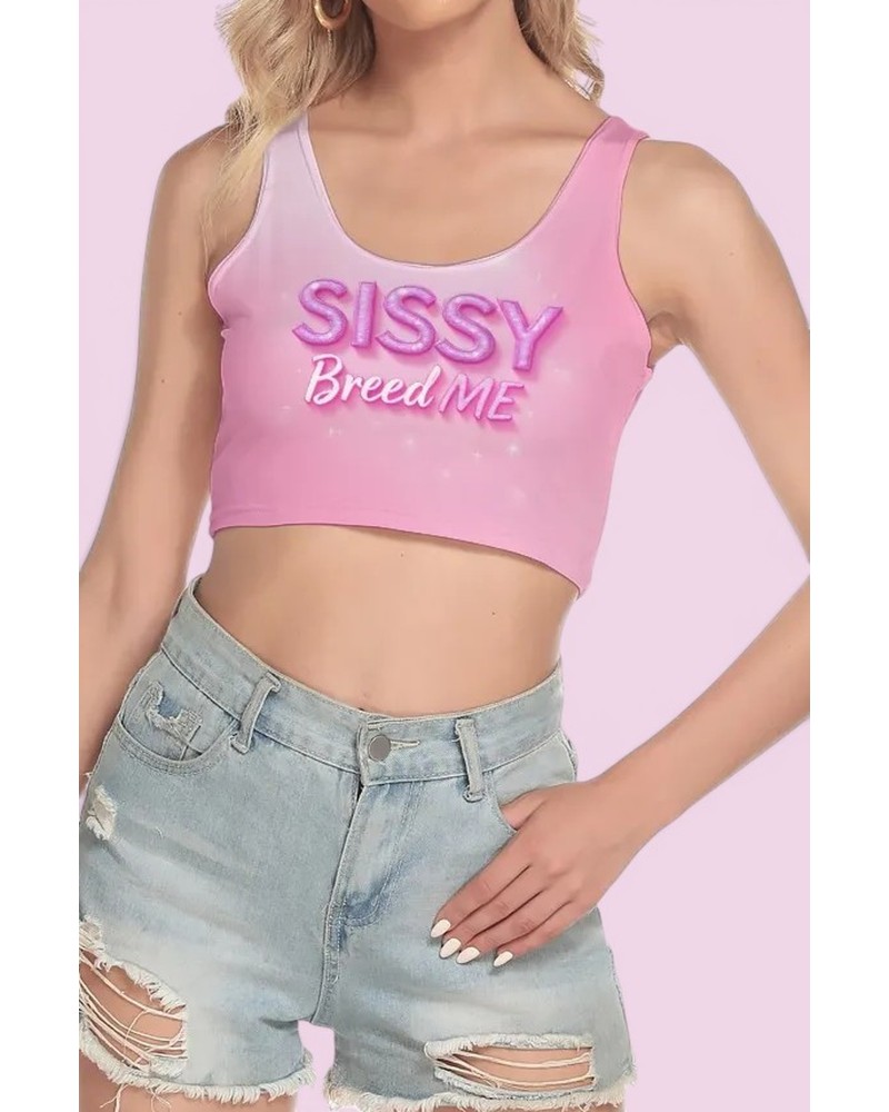 Sissy Breed Me Pink Crop Top S-5XL Fetish Femboy Shirt