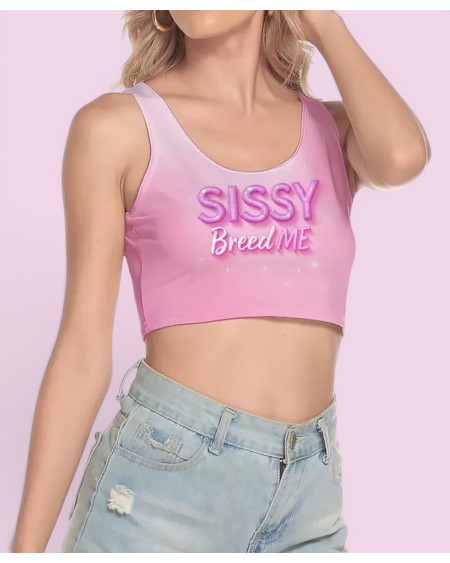 Sissy Breed Me Pink Crop Top S-5XL Fetish Femboy Shirt