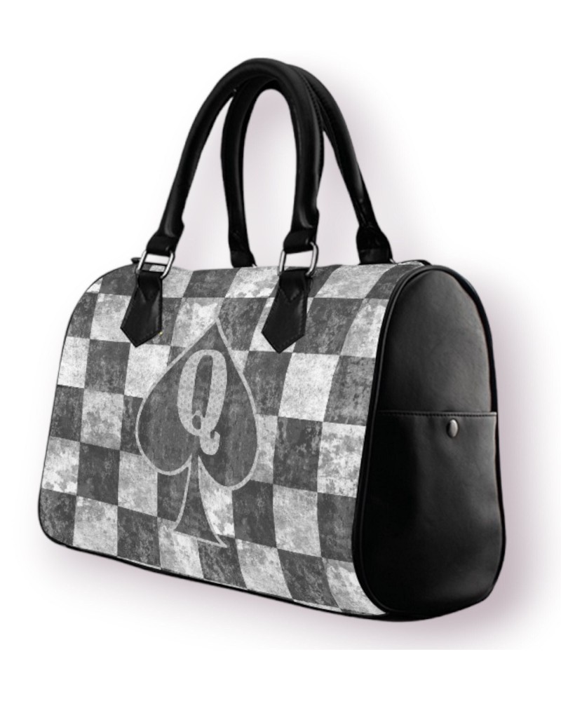 QUEEN OF SPADES Checkerboard Handbag, slut clothing,