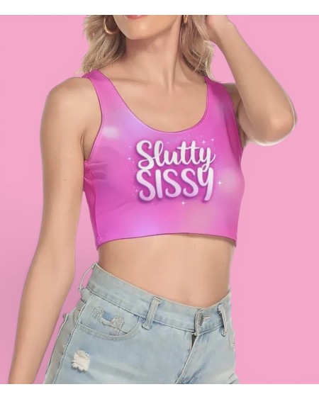 Slutty Sissy Pink Crop Top for Femboy & Crossdresser