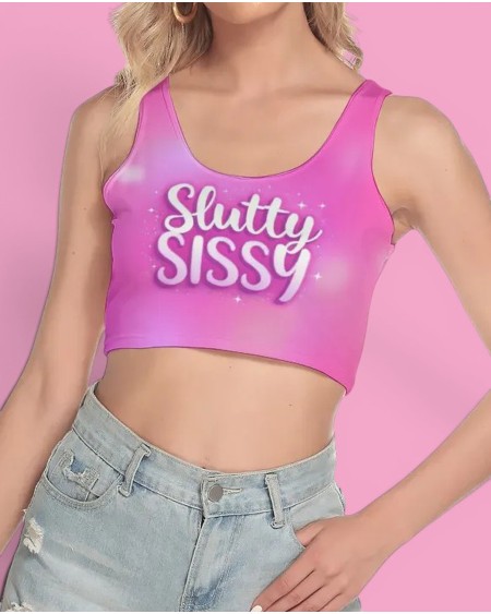Slutty Sissy Pink Crop Top for Femboy & Crossdresser