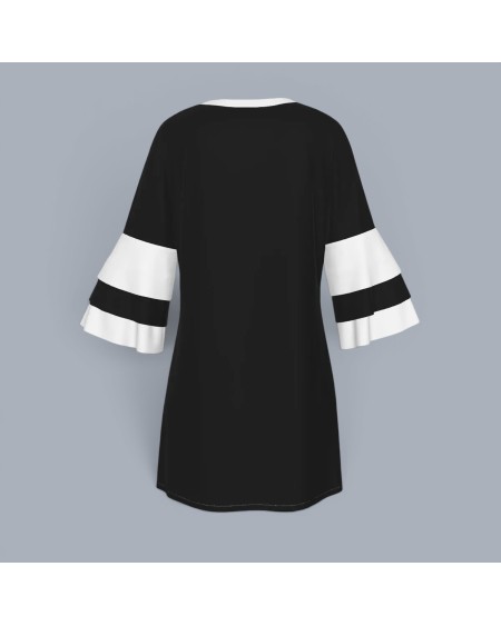 Queen of Spades Bell Sleeve Mini Dress S-6XL
