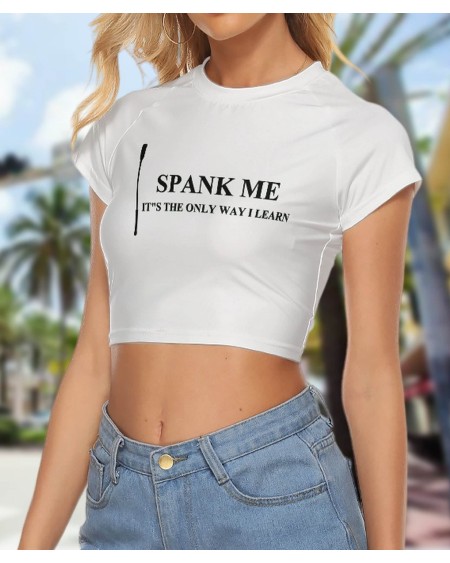 Croc - Top SPANK ME it's only the way i learn, hotwife white